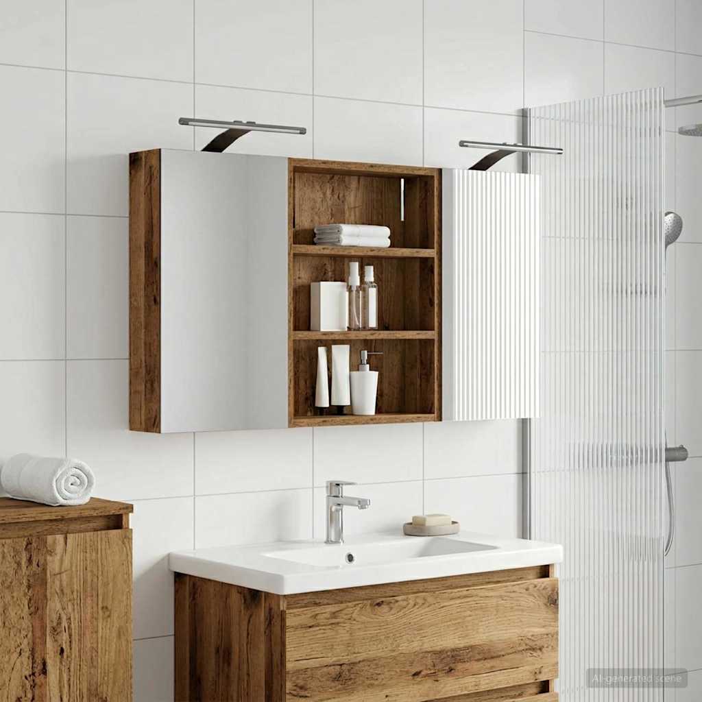 Σετ Ντουλαπιών Μπάνιου με ράφι 3 pcs 100 x 10,5 x 50 εκ - Pakobazaar
