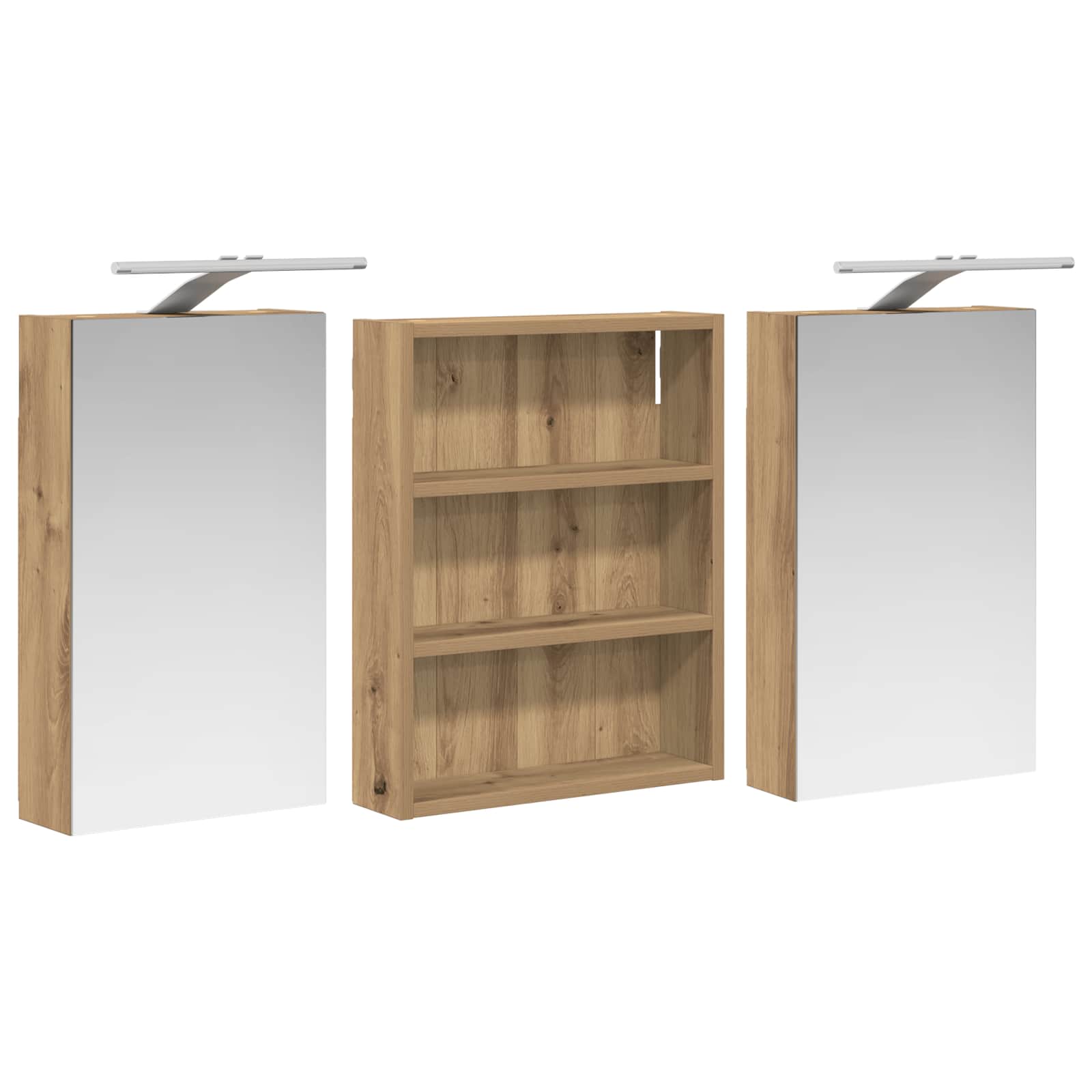 Σετ Ντουλαπιών Μπάνιου με ράφι 3 pcs 100 x 10,5 x 50 εκ - Pakobazaar