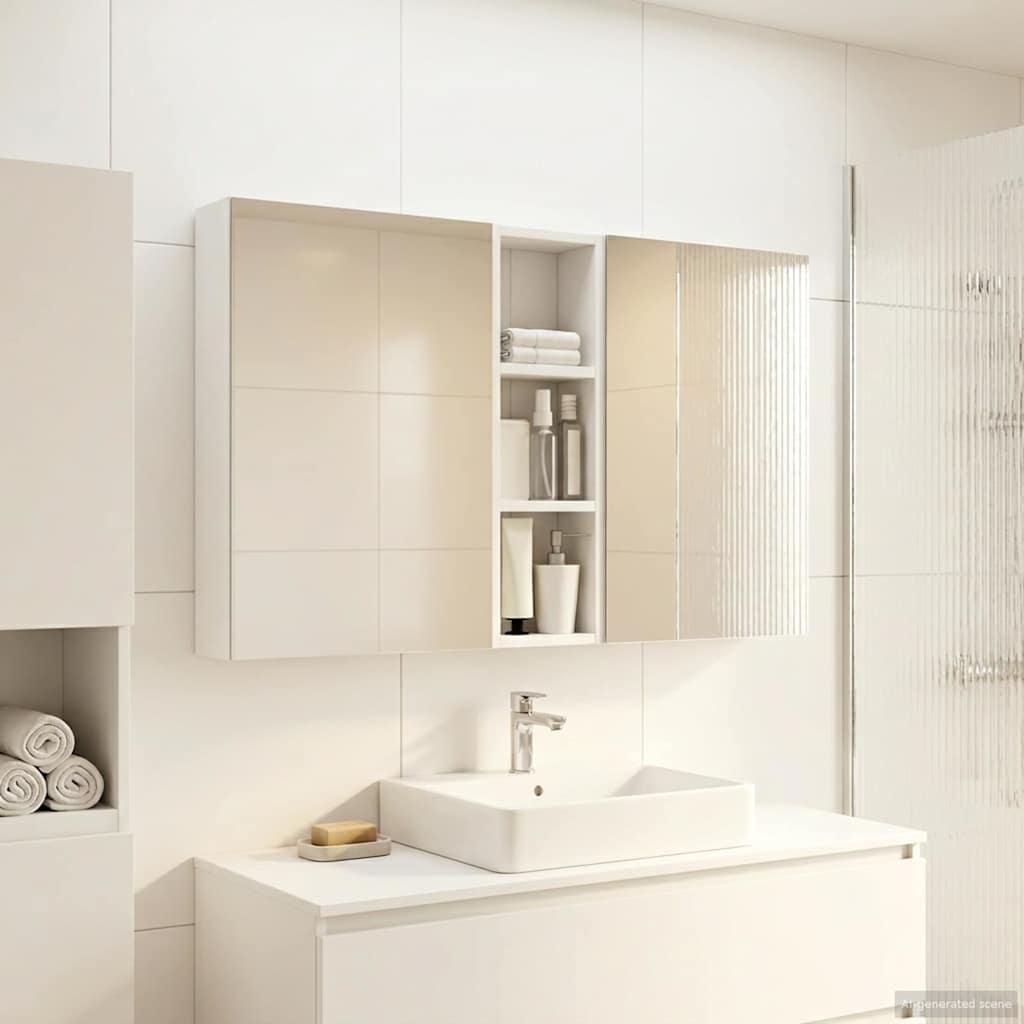Σετ Ντουλαπιών Μπάνιου με ράφι 3 pcs 100 x 10,5 x 60,5 εκ - Pakobazaar