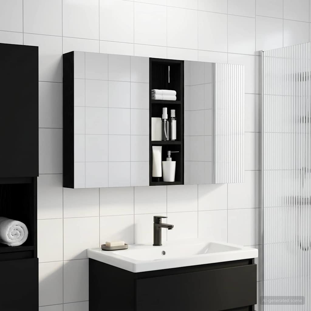 Σετ Ντουλαπιών Μπάνιου με ράφι 3 pcs 100 x 10,5 x 60,5 εκ - Pakobazaar