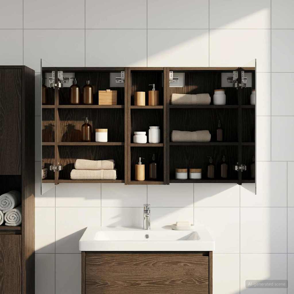 Σετ Ντουλαπιών Μπάνιου με ράφι 3 pcs 100 x 10,5 x 60,5 εκ - Pakobazaar