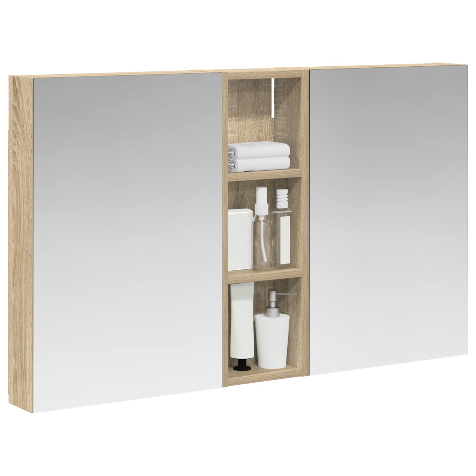 Σετ Ντουλαπιών Μπάνιου με ράφι 3 pcs 100 x 10,5 x 60,5 εκ - Pakobazaar