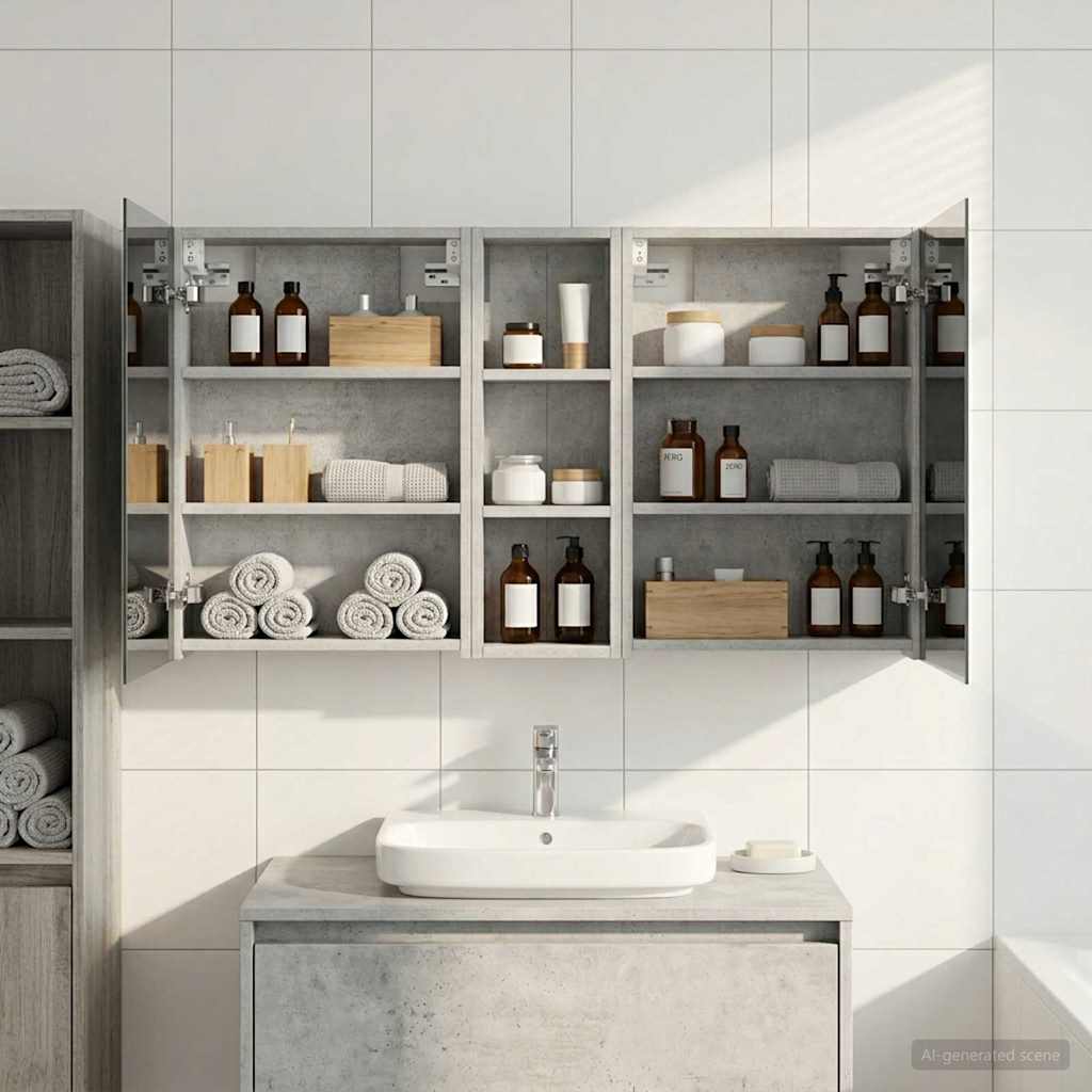 Σετ Ντουλαπιών Μπάνιου με ράφι 3 pcs 100 x 10,5 x 60,5 εκ - Pakobazaar