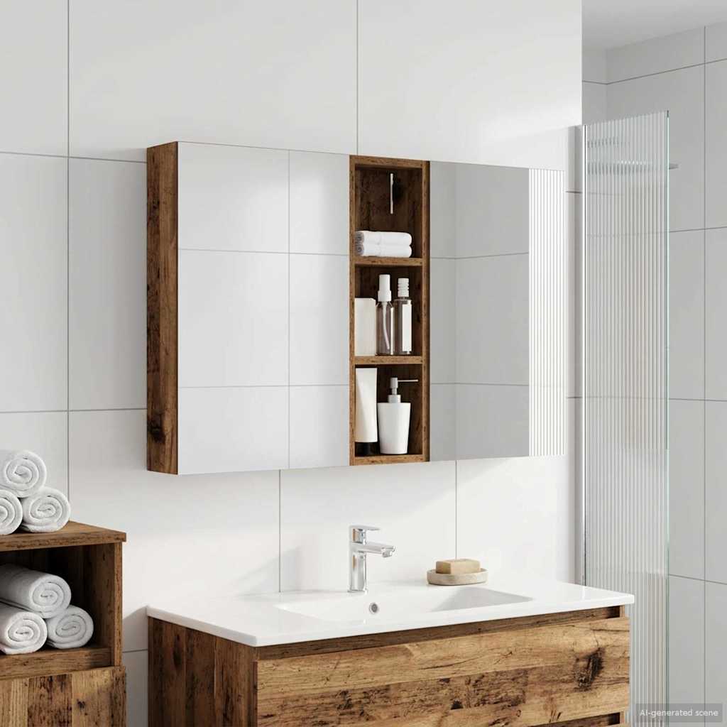Σετ Ντουλαπιών Μπάνιου με ράφι 3 pcs 100 x 10,5 x 60,5 εκ - Pakobazaar