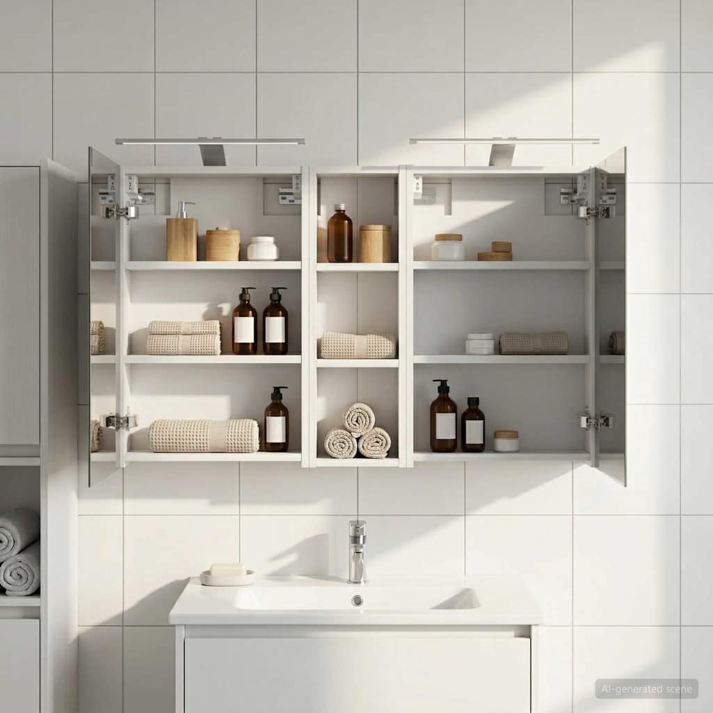 Σετ Ντουλαπιών Μπάνιου με ράφι 3 pcs 100 x 10,5 x 60,5 εκ - Pakobazaar