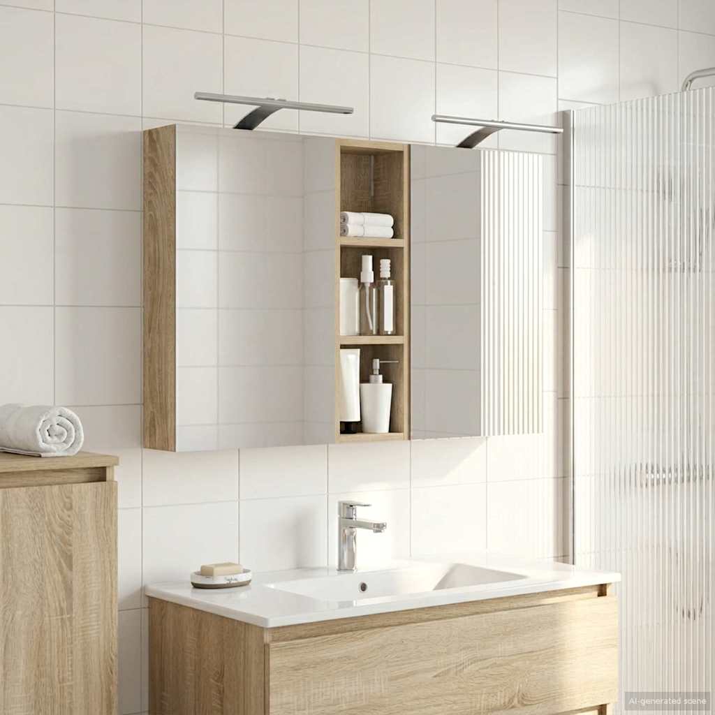 Σετ Ντουλαπιών Μπάνιου με ράφι 3 pcs 100 x 10,5 x 60,5 εκ - Pakobazaar