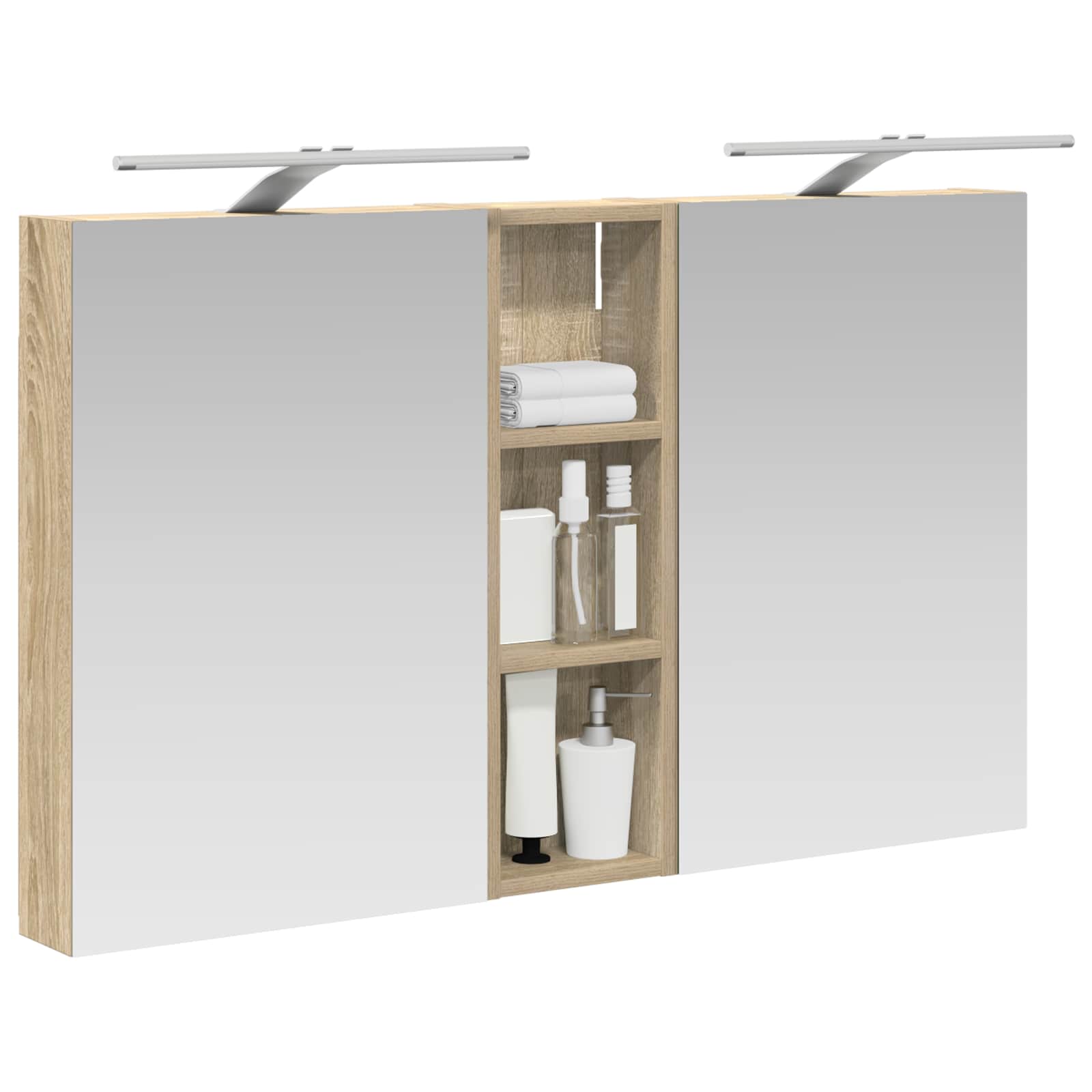 Σετ Ντουλαπιών Μπάνιου με ράφι 3 pcs 100 x 10,5 x 60,5 εκ - Pakobazaar