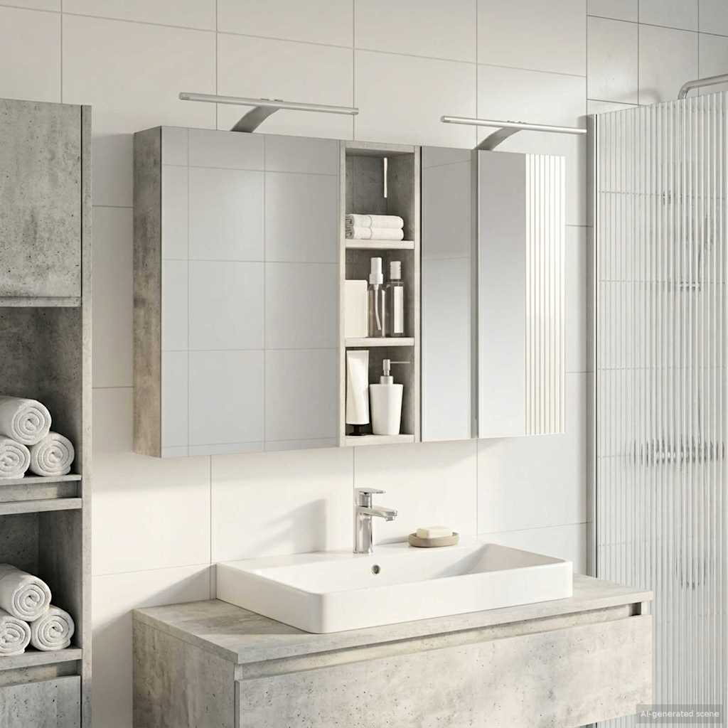 Σετ Ντουλαπιών Μπάνιου με ράφι 3 pcs 100 x 10,5 x 60,5 εκ - Pakobazaar