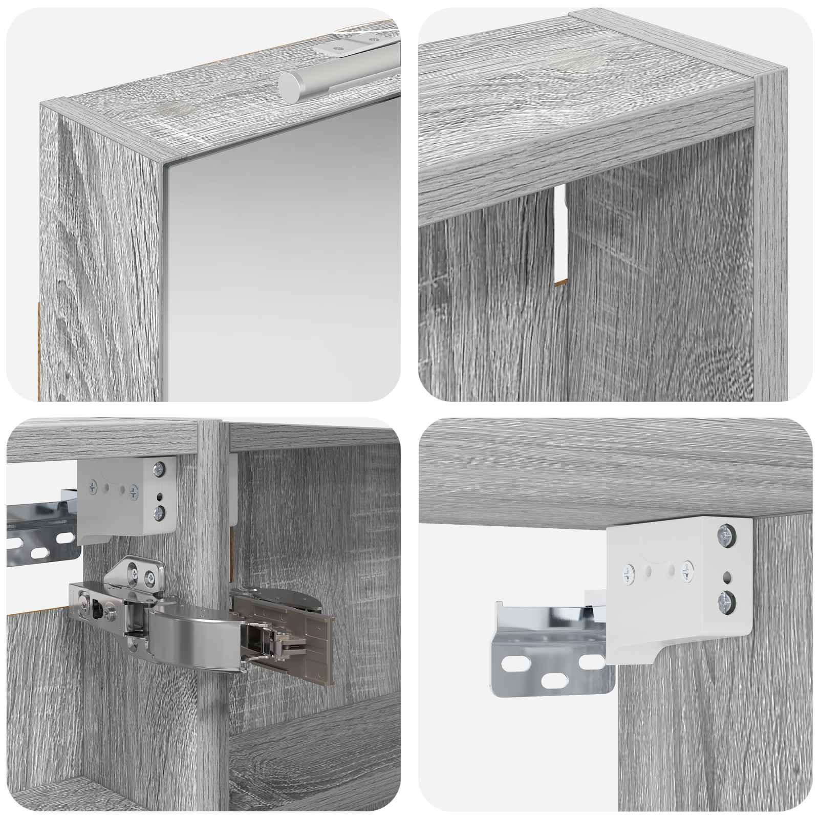 Σετ Ντουλαπιών Μπάνιου με ράφι 3 pcs 100 x 10,5 x 60,5 εκ - Pakobazaar