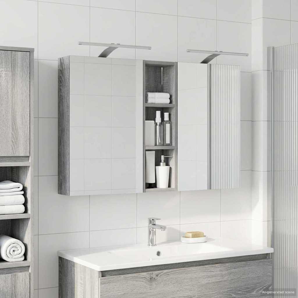 Σετ Ντουλαπιών Μπάνιου με ράφι 3 pcs 100 x 10,5 x 60,5 εκ - Pakobazaar