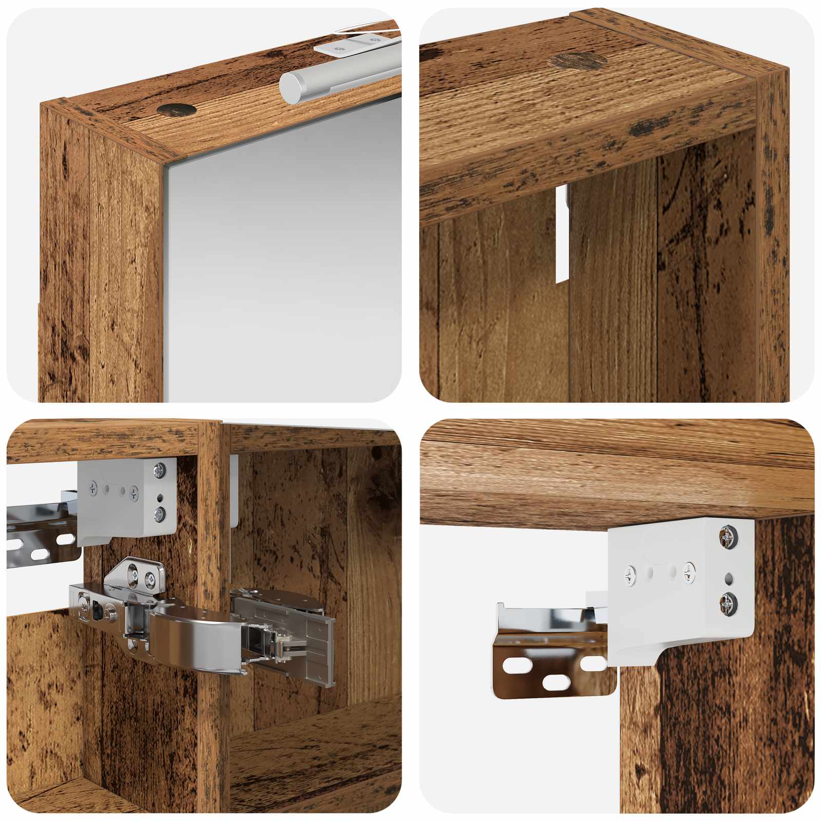 Σετ Ντουλαπιών Μπάνιου με ράφι 3 pcs 100 x 10,5 x 60,5 εκ - Pakobazaar