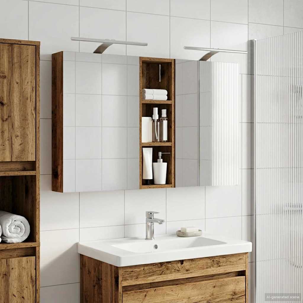 Σετ Ντουλαπιών Μπάνιου με ράφι 3 pcs 100 x 10,5 x 60,5 εκ - Pakobazaar