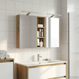 Σετ Ντουλαπιών Μπάνιου με ράφι 3 pcs 100 x 10,5 x 60,5 εκ - Pakobazaar