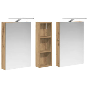 Σετ Ντουλαπιών Μπάνιου με ράφι 3 pcs 100 x 10,5 x 60,5 εκ - Pakobazaar