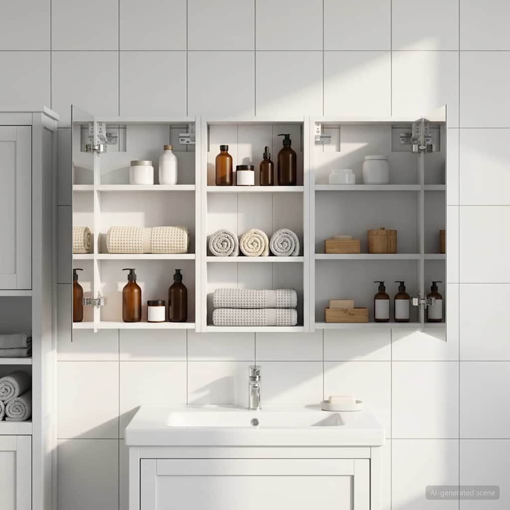 Σετ Ντουλαπιών Μπάνιου με ράφι 3 pcs 110 x 10,5 x 60,5 εκ - Pakobazaar