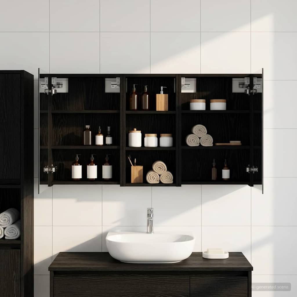 Σετ Ντουλαπιών Μπάνιου με ράφι 3 pcs 110 x 10,5 x 60,5 εκ - Pakobazaar