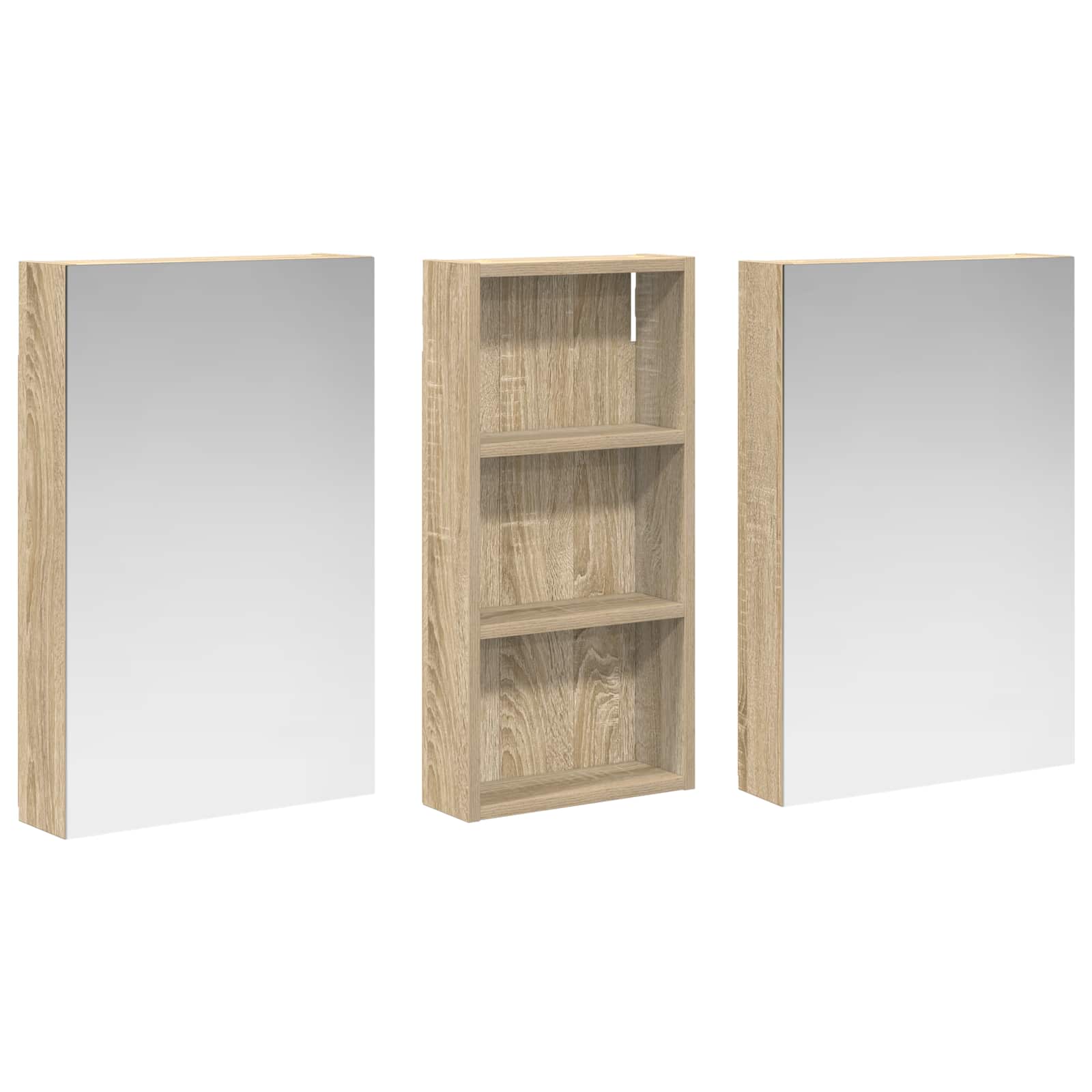 Σετ Ντουλαπιών Μπάνιου με ράφι 3 pcs 110 x 10,5 x 60,5 εκ - Pakobazaar