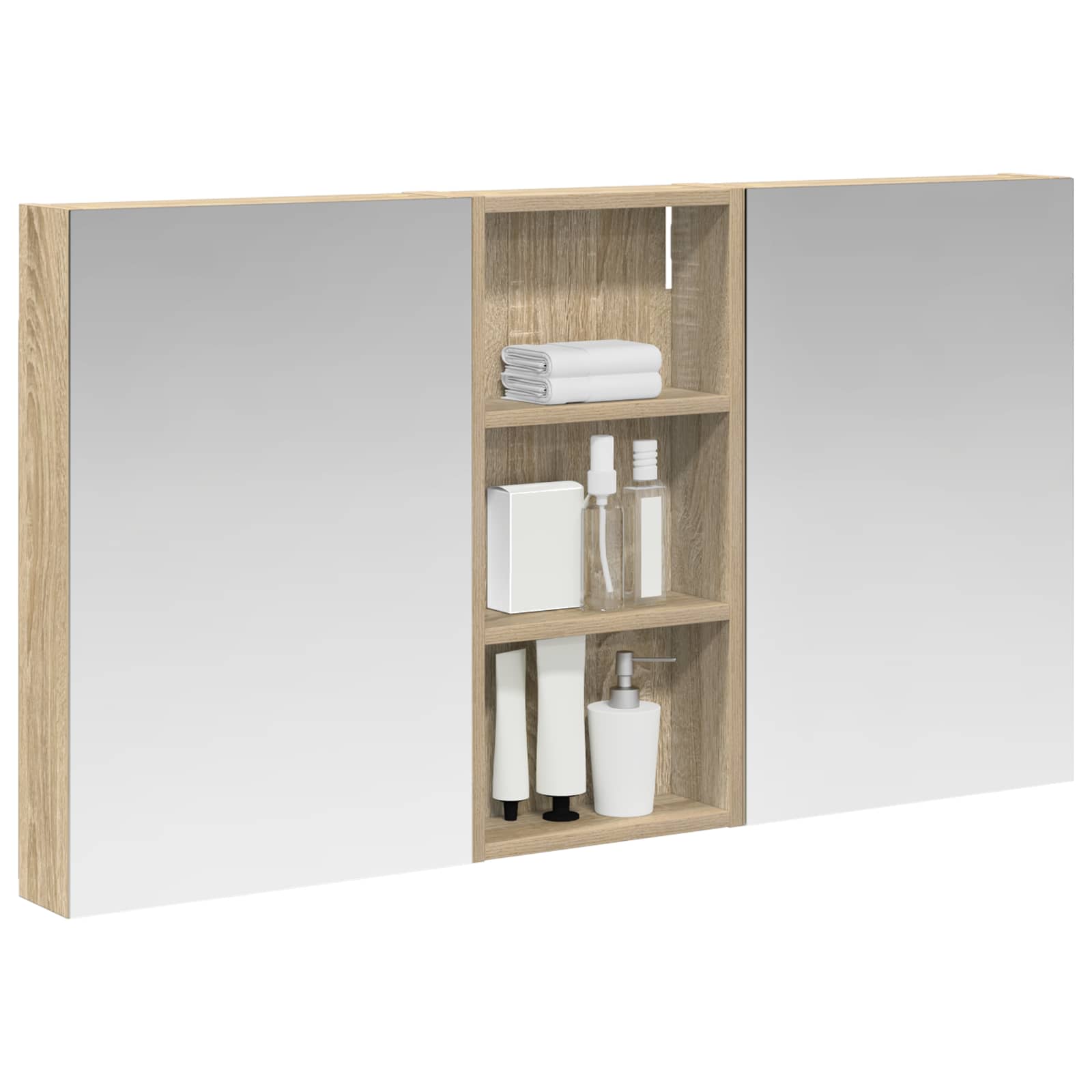 Σετ Ντουλαπιών Μπάνιου με ράφι 3 pcs 110 x 10,5 x 60,5 εκ - Pakobazaar