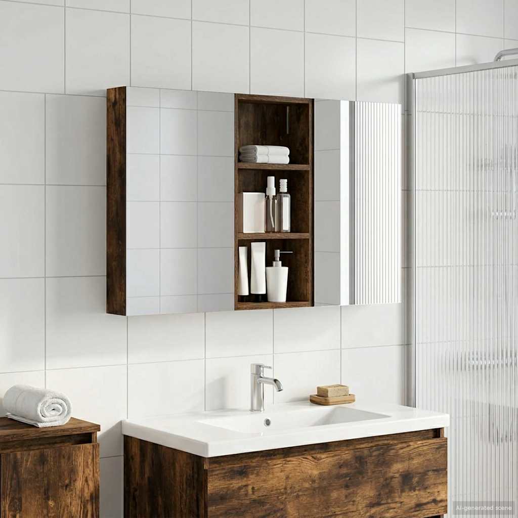 Σετ Ντουλαπιών Μπάνιου με ράφι 3 pcs 110 x 10,5 x 60,5 εκ - Pakobazaar