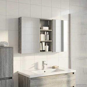 Σετ Ντουλαπιών Μπάνιου με ράφι 3 pcs 110 x 10,5 x 60,5 εκ - Pakobazaar
