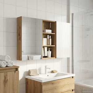 Σετ Ντουλαπιών Μπάνιου με ράφι 3 pcs 110 x 10,5 x 60,5 εκ - Pakobazaar
