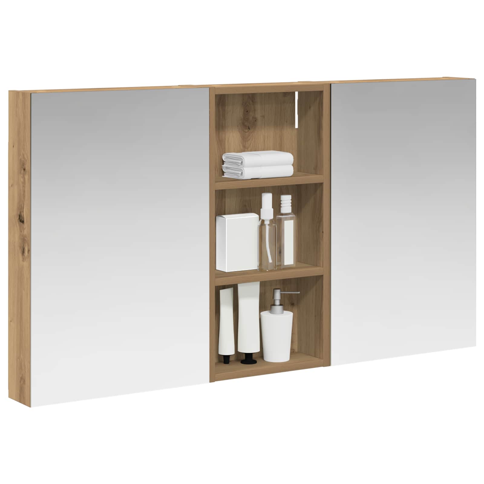 Σετ Ντουλαπιών Μπάνιου με ράφι 3 pcs 110 x 10,5 x 60,5 εκ - Pakobazaar