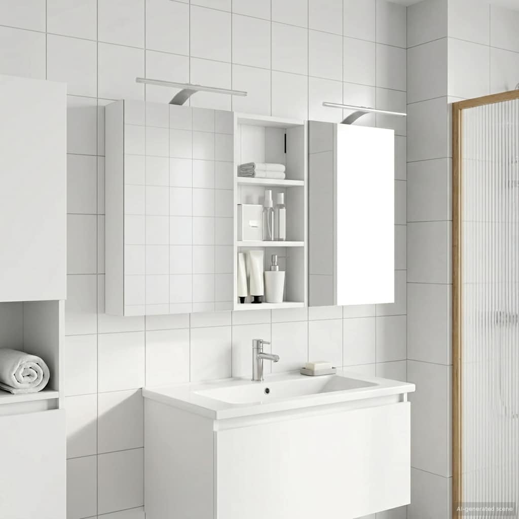 Σετ Ντουλαπιών Μπάνιου με ράφι 3 pcs 110 x 10,5 x 60,5 εκ - Pakobazaar