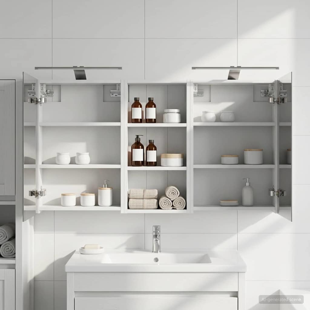 Σετ Ντουλαπιών Μπάνιου με ράφι 3 pcs 110 x 10,5 x 60,5 εκ - Pakobazaar