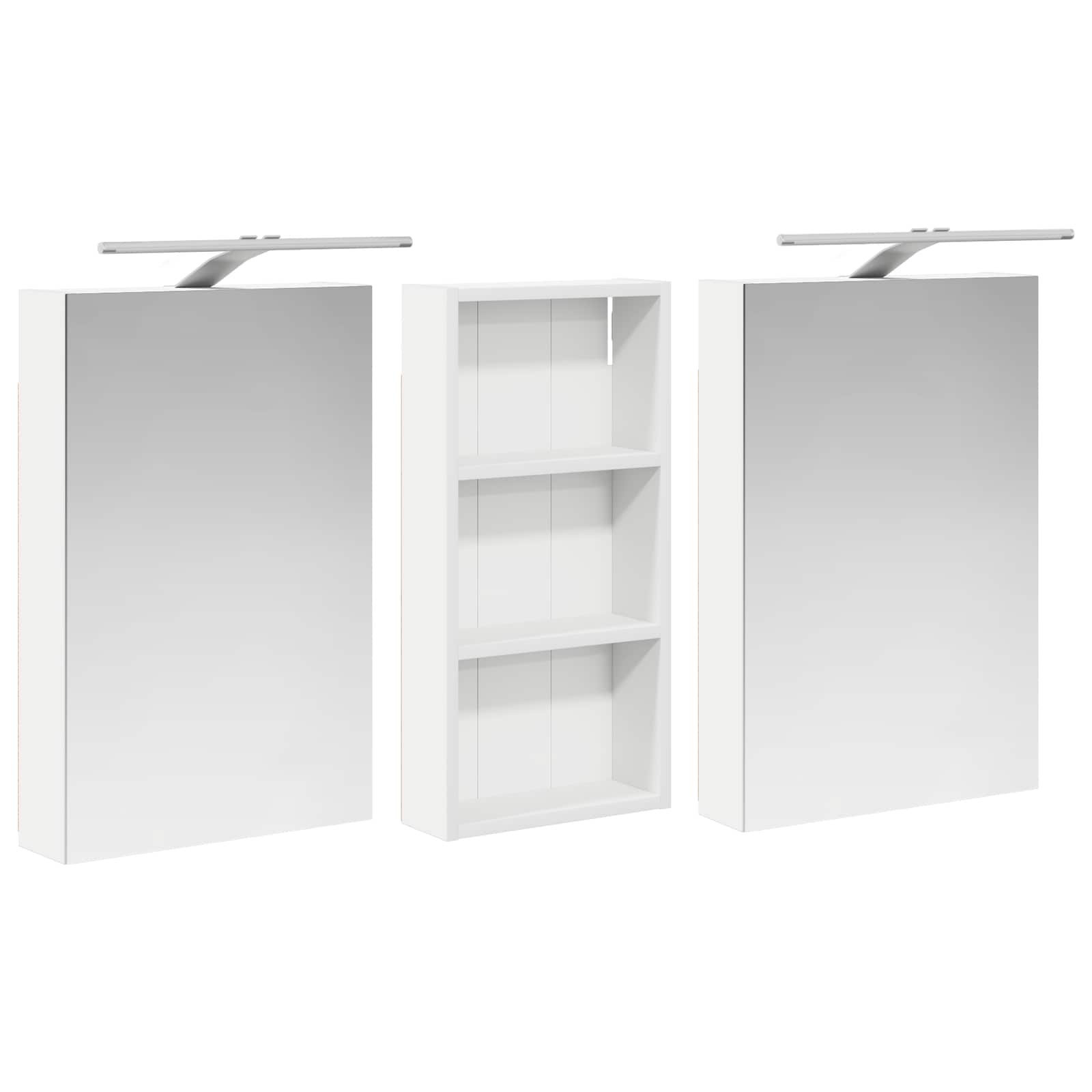 Σετ Ντουλαπιών Μπάνιου με ράφι 3 pcs 110 x 10,5 x 60,5 εκ - Pakobazaar