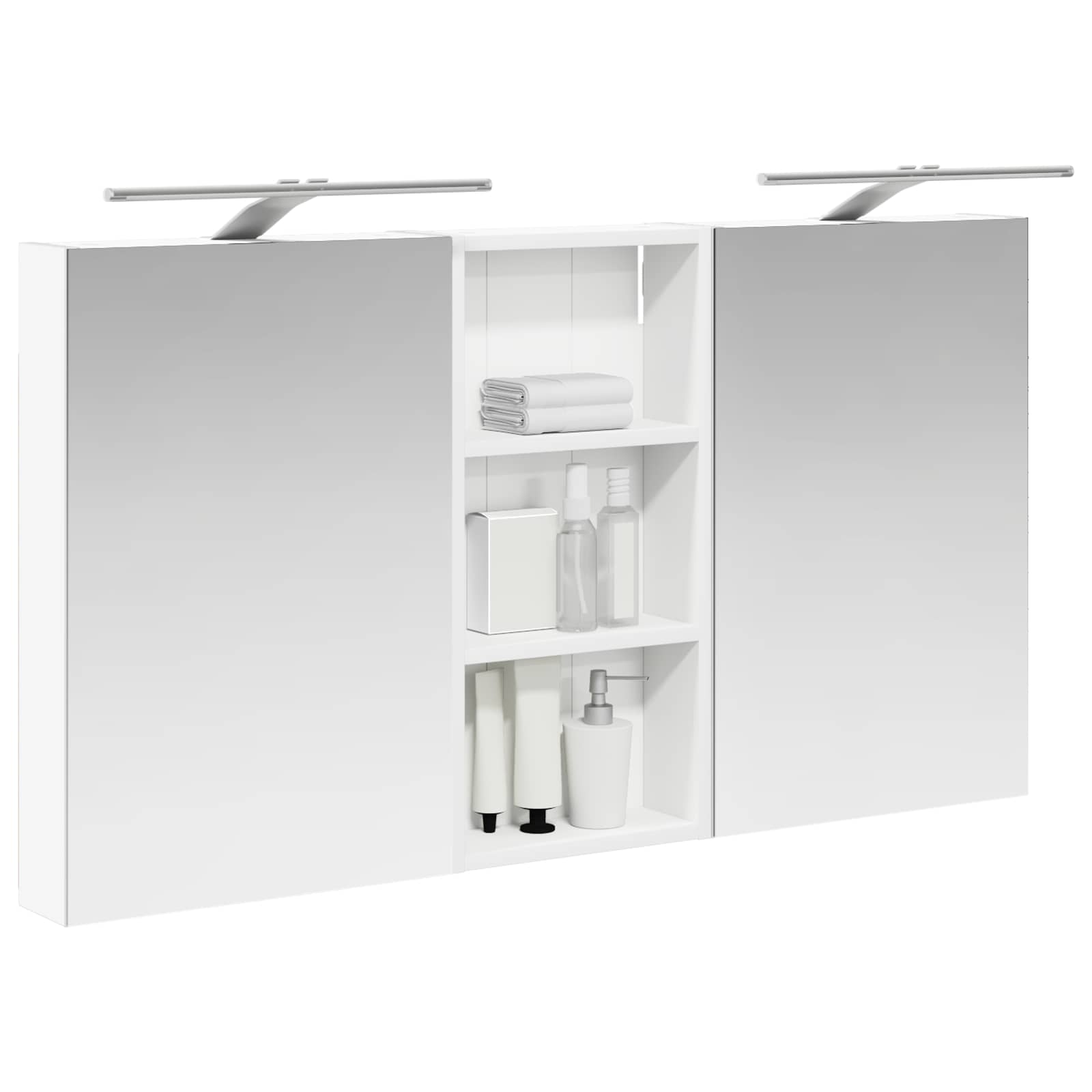 Σετ Ντουλαπιών Μπάνιου με ράφι 3 pcs 110 x 10,5 x 60,5 εκ - Pakobazaar
