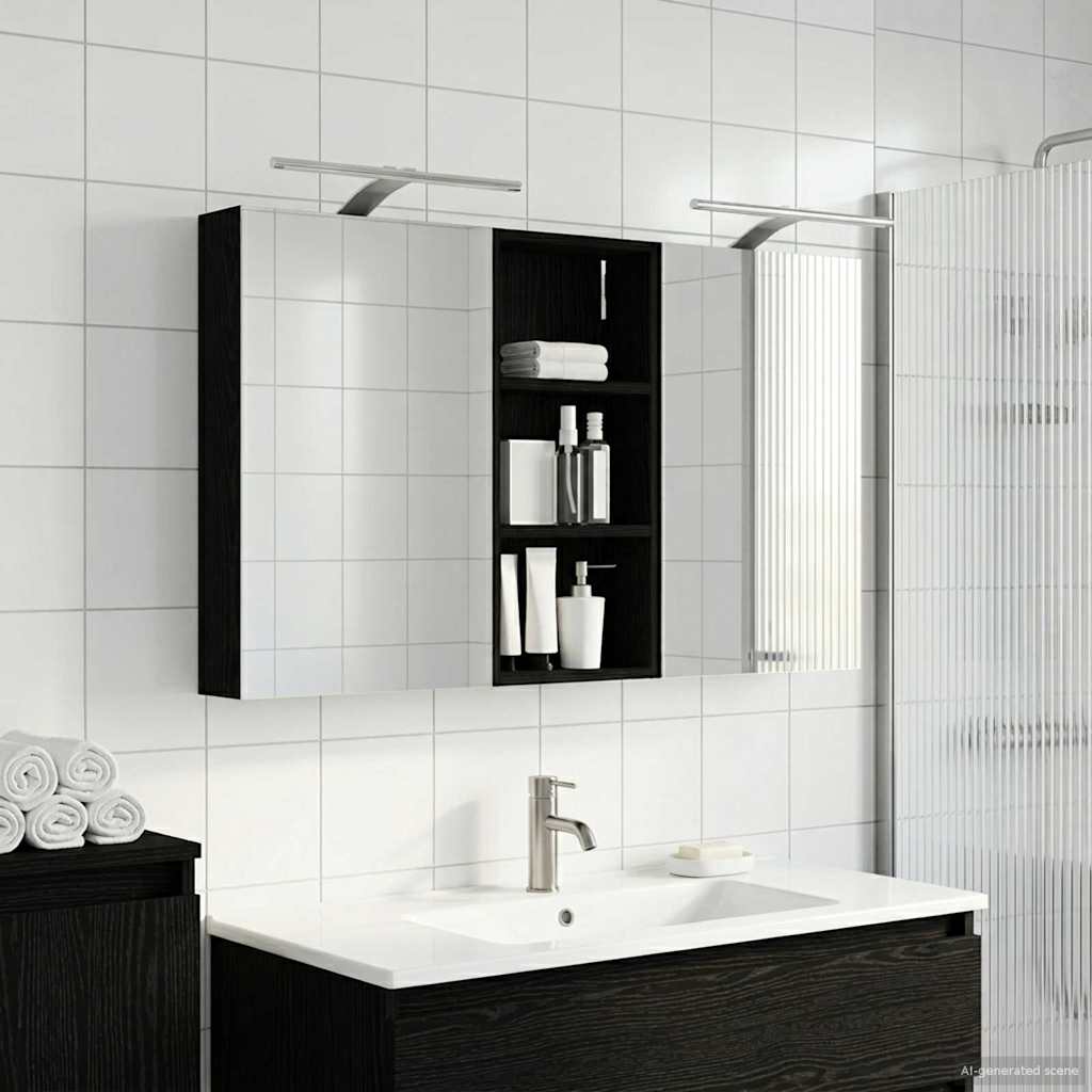 Σετ Ντουλαπιών Μπάνιου με ράφι 3 pcs 110 x 10,5 x 60,5 εκ - Pakobazaar