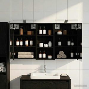 Σετ Ντουλαπιών Μπάνιου με ράφι 3 pcs 110 x 10,5 x 60,5 εκ - Pakobazaar