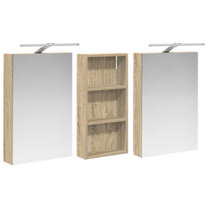 Σετ Ντουλαπιών Μπάνιου με ράφι 3 pcs 110 x 10,5 x 60,5 εκ - Pakobazaar