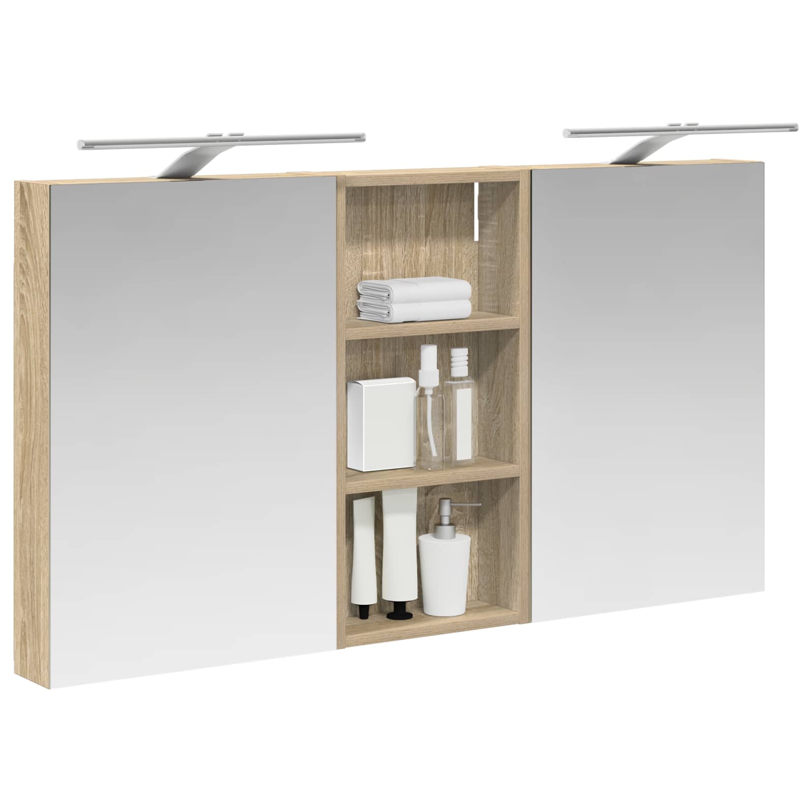 Σετ Ντουλαπιών Μπάνιου με ράφι 3 pcs 110 x 10,5 x 60,5 εκ - Pakobazaar