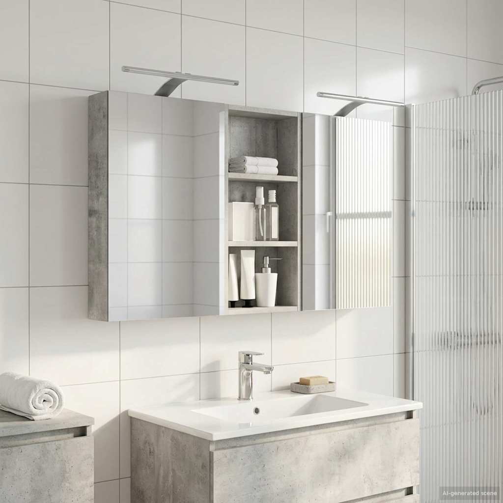 Σετ Ντουλαπιών Μπάνιου με ράφι 3 pcs 110 x 10,5 x 60,5 εκ - Pakobazaar