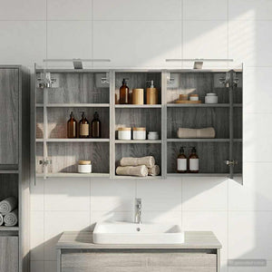 Σετ Ντουλαπιών Μπάνιου με ράφι 3 pcs 110 x 10,5 x 60,5 εκ - Pakobazaar