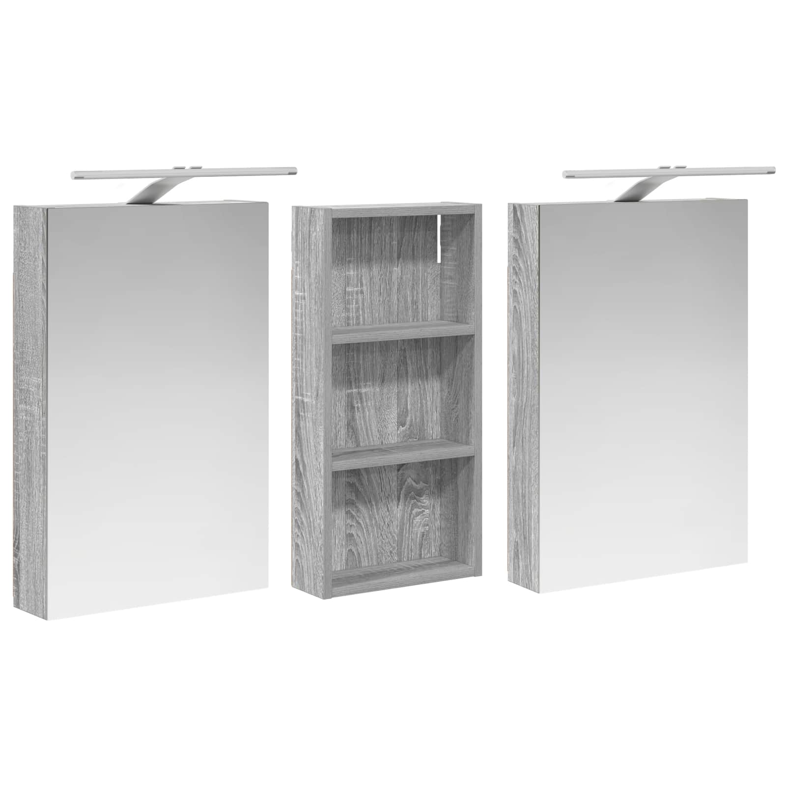 Σετ Ντουλαπιών Μπάνιου με ράφι 3 pcs 110 x 10,5 x 60,5 εκ - Pakobazaar