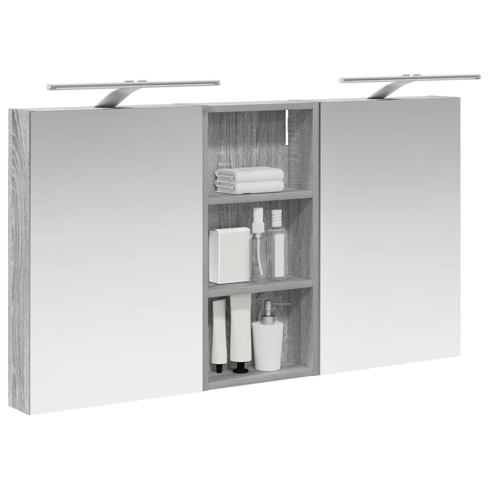 Σετ Ντουλαπιών Μπάνιου με ράφι 3 pcs 110 x 10,5 x 60,5 εκ - Pakobazaar