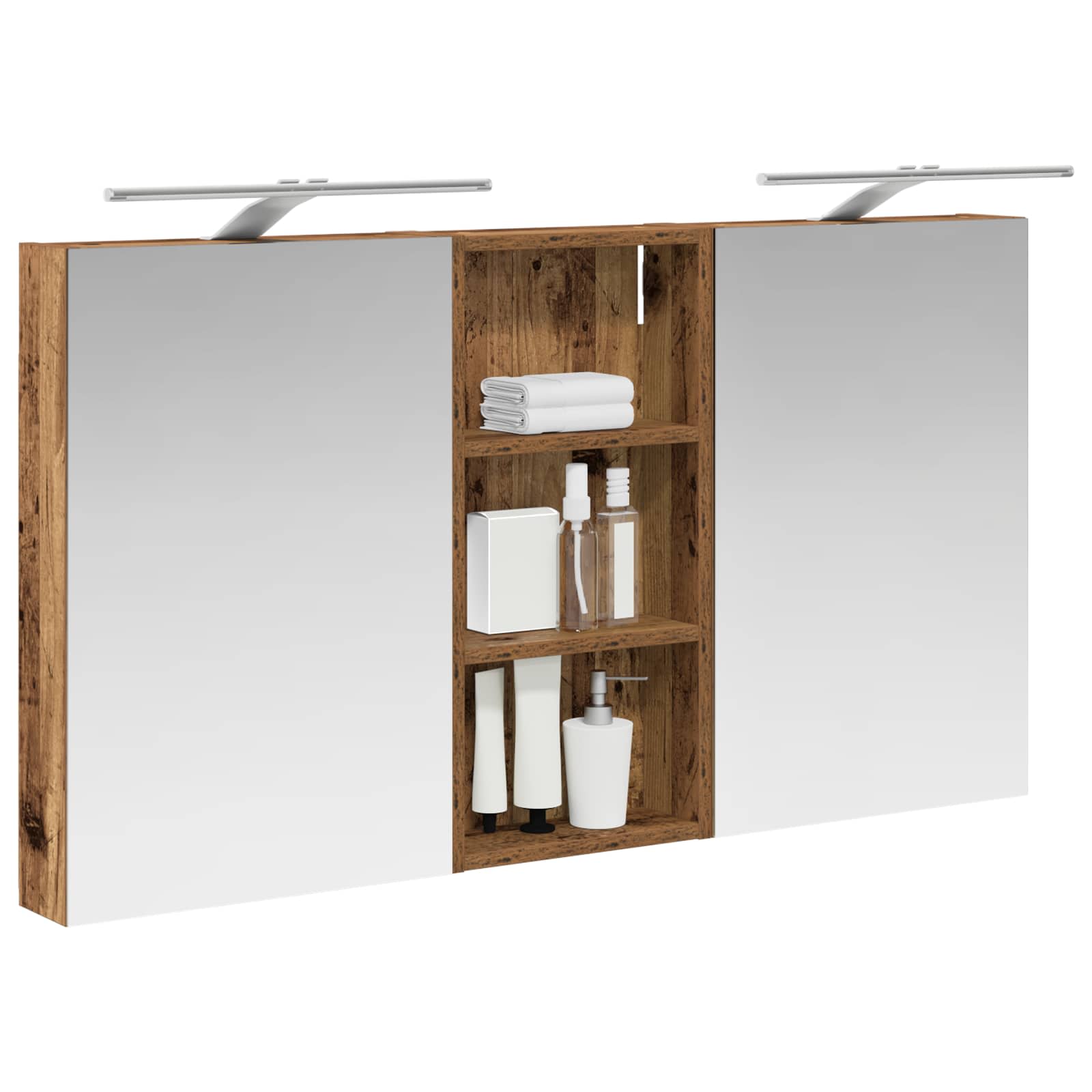 Σετ Ντουλαπιών Μπάνιου με ράφι 3 pcs 110 x 10,5 x 60,5 εκ - Pakobazaar