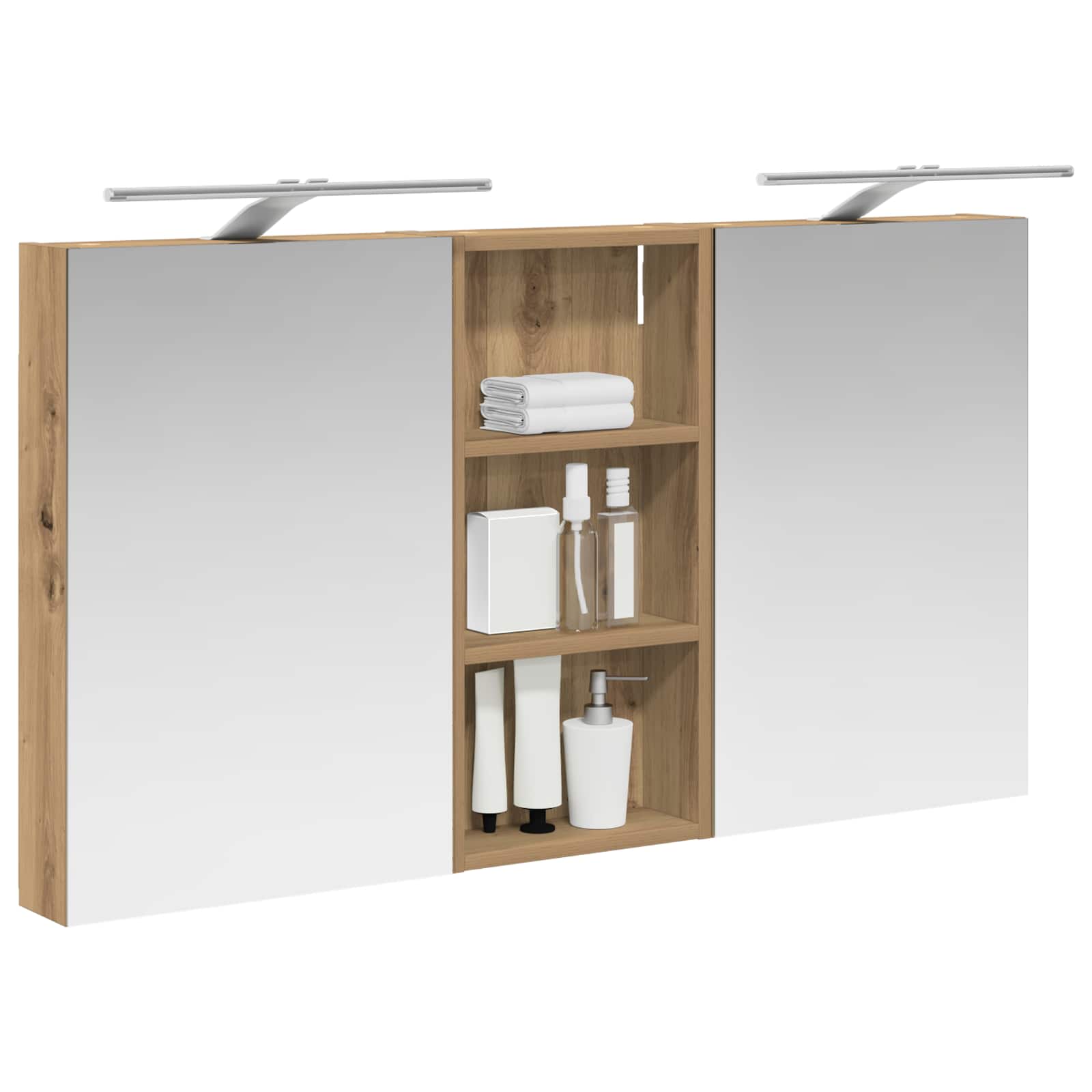 Σετ Ντουλαπιών Μπάνιου με ράφι 3 pcs 110 x 10,5 x 60,5 εκ - Pakobazaar