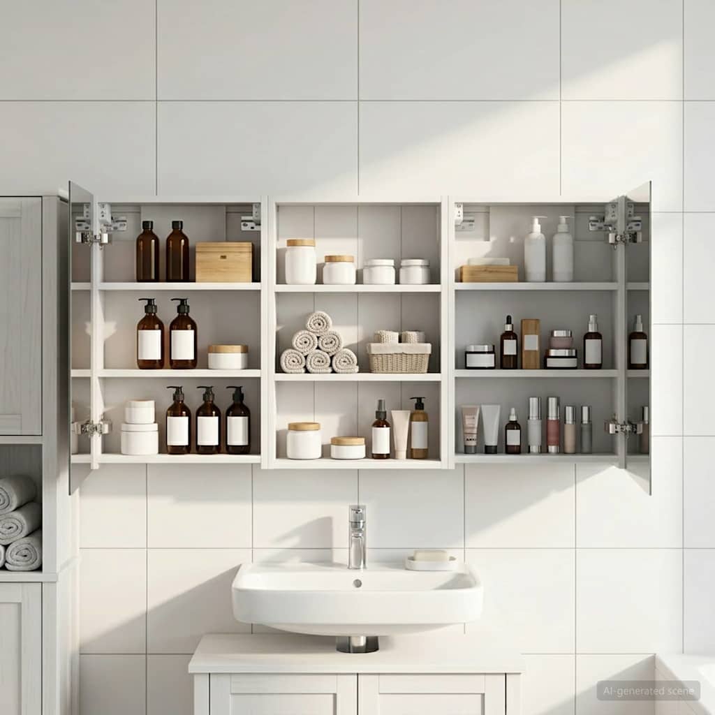 Σετ Ντουλαπιών Μπάνιου με ράφι 3 pcs 120 x 10,5 x 60,5 εκ - Pakobazaar