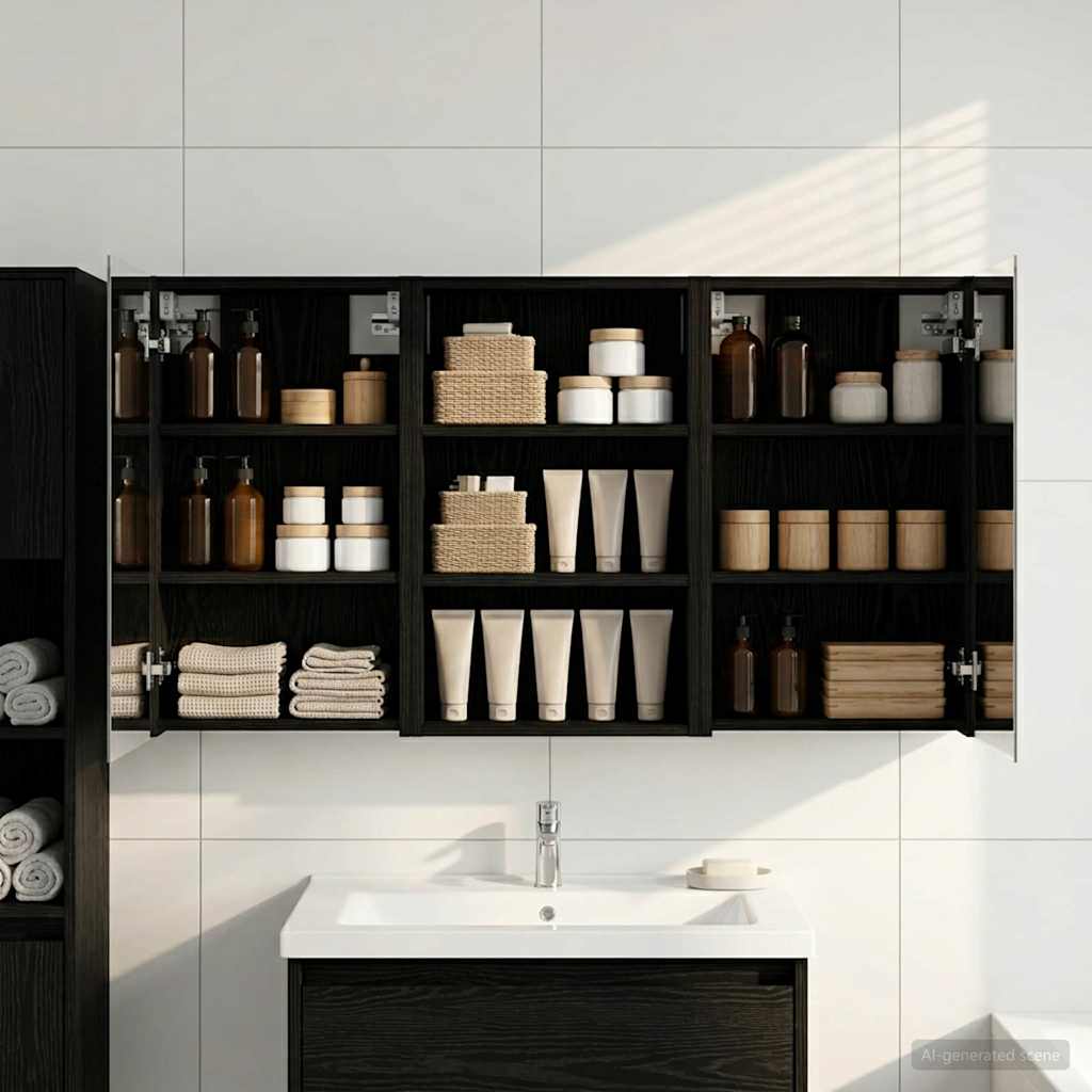 Σετ Ντουλαπιών Μπάνιου με ράφι 3 pcs 120 x 10,5 x 60,5 εκ - Pakobazaar