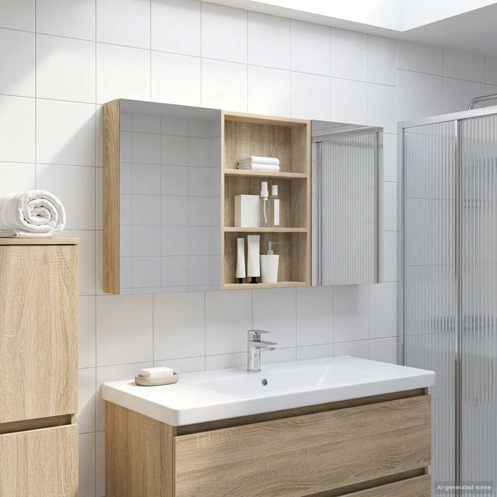 Σετ Ντουλαπιών Μπάνιου με ράφι 3 pcs 120 x 10,5 x 60,5 εκ - Pakobazaar