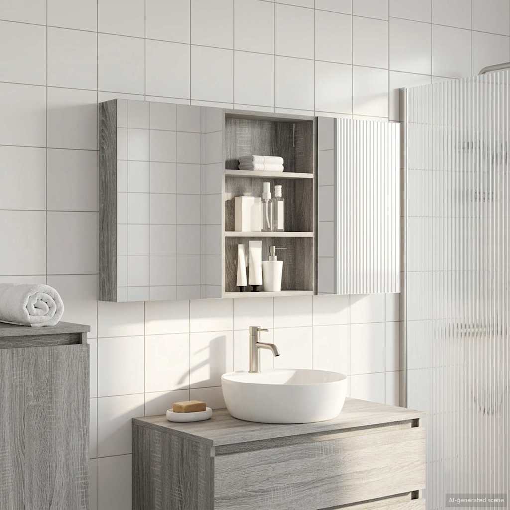 Σετ Ντουλαπιών Μπάνιου με ράφι 3 pcs 120 x 10,5 x 60,5 εκ - Pakobazaar