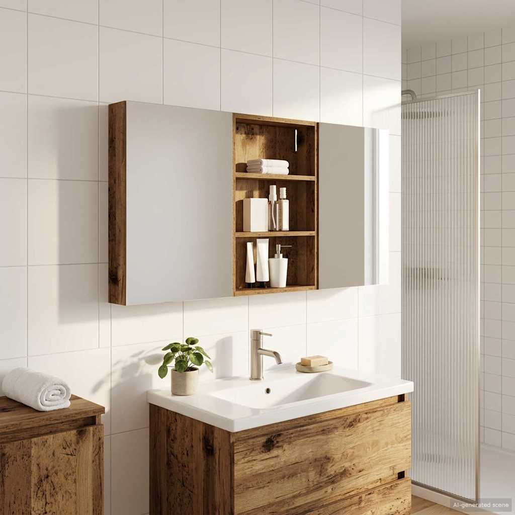 Σετ Ντουλαπιών Μπάνιου με ράφι 3 pcs 120 x 10,5 x 60,5 εκ - Pakobazaar
