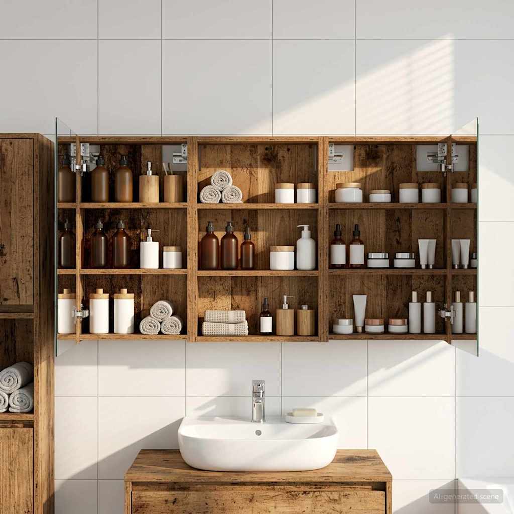 Σετ Ντουλαπιών Μπάνιου με ράφι 3 pcs 120 x 10,5 x 60,5 εκ - Pakobazaar