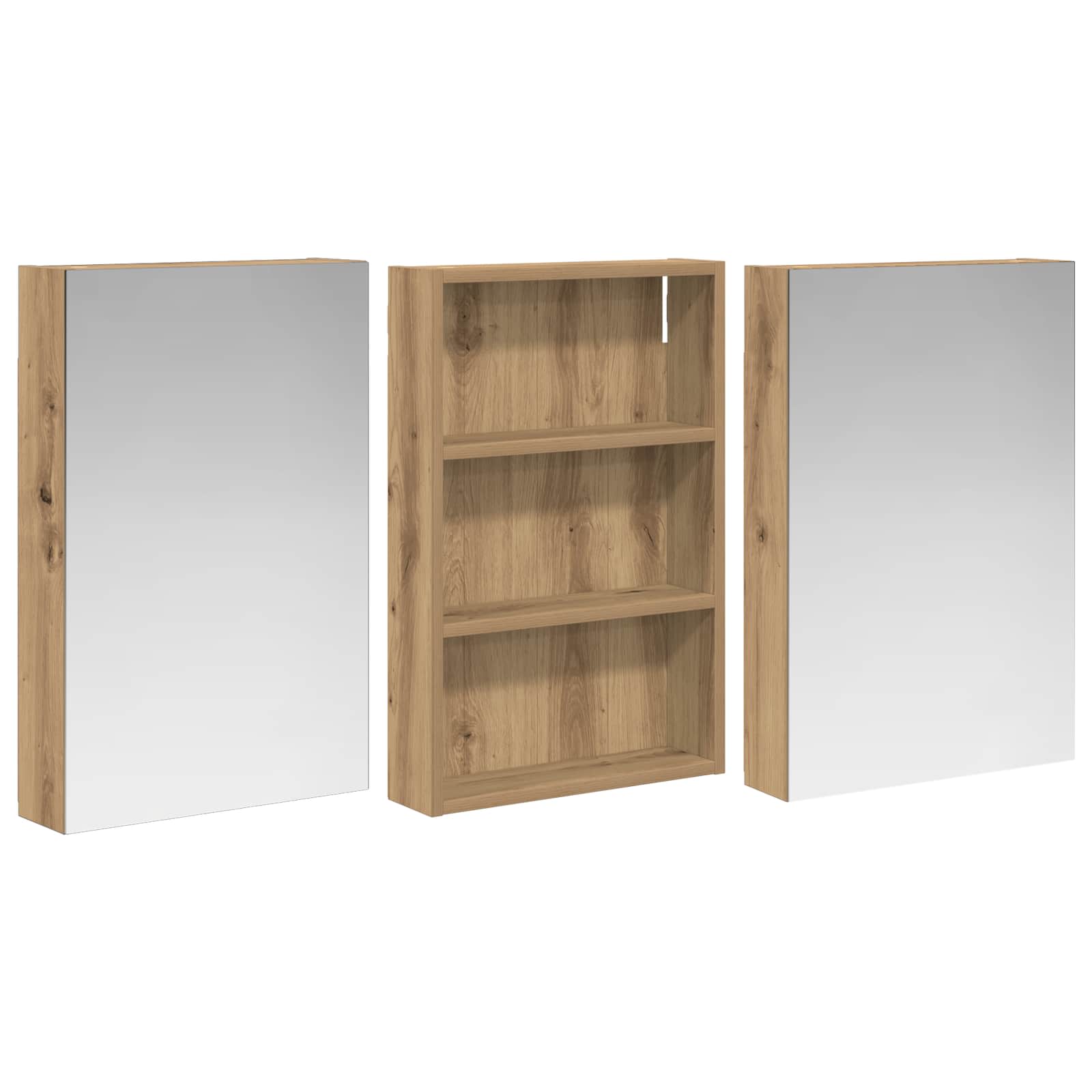 Σετ Ντουλαπιών Μπάνιου με ράφι 3 pcs 120 x 10,5 x 60,5 εκ - Pakobazaar