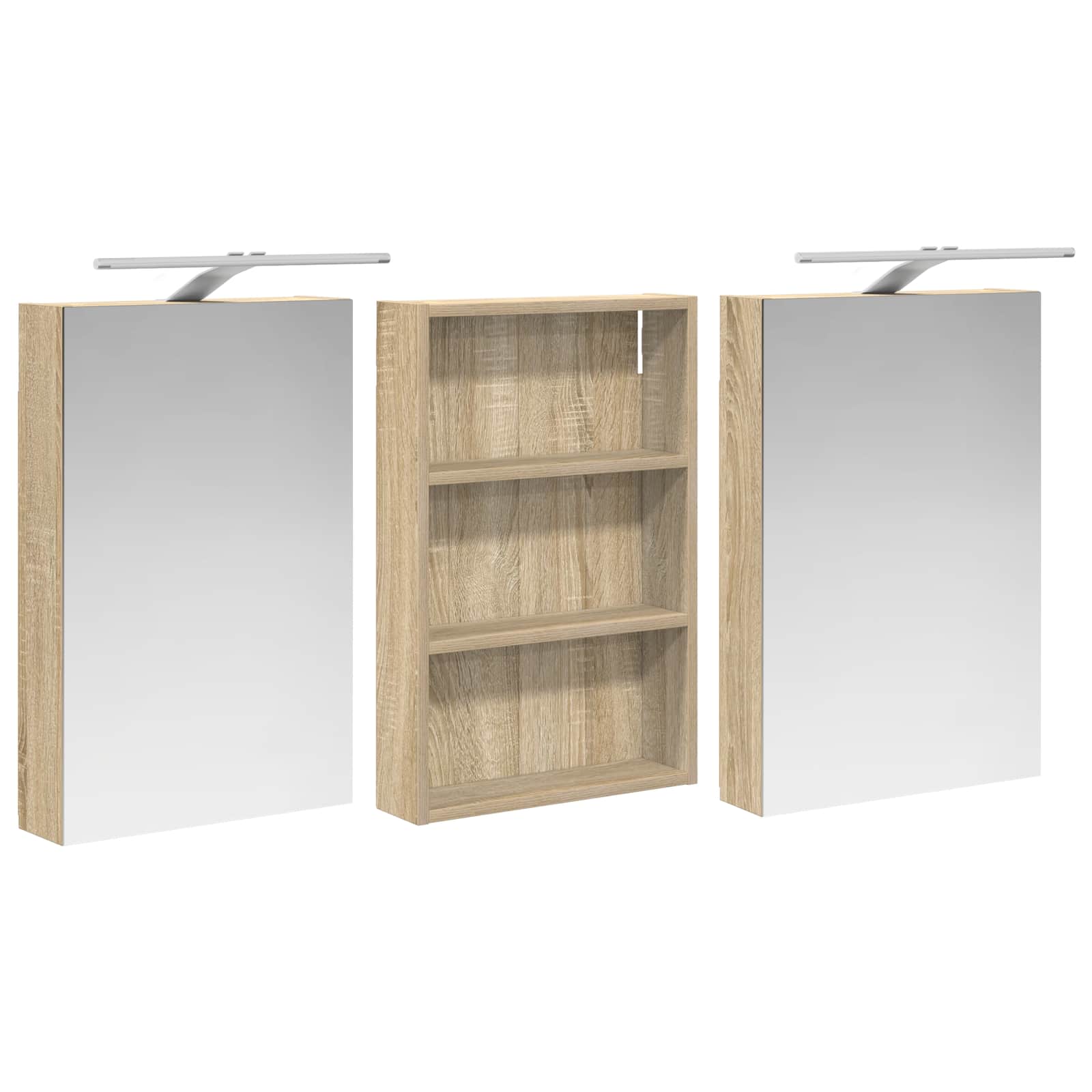 Σετ Ντουλαπιών Μπάνιου με ράφι 3 pcs 120 x 10,5 x 60,5 εκ - Pakobazaar