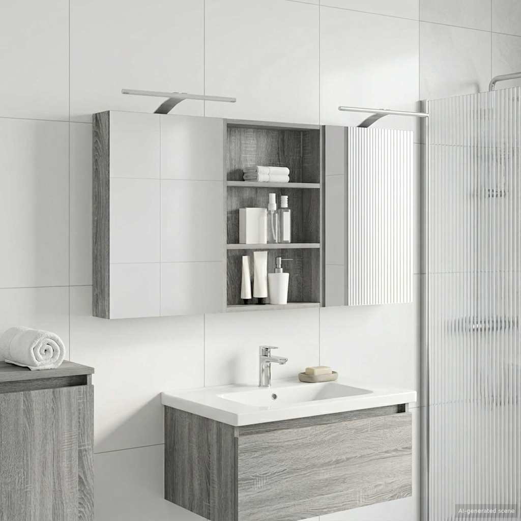 Σετ Ντουλαπιών Μπάνιου με ράφι 3 pcs 120 x 10,5 x 60,5 εκ - Pakobazaar