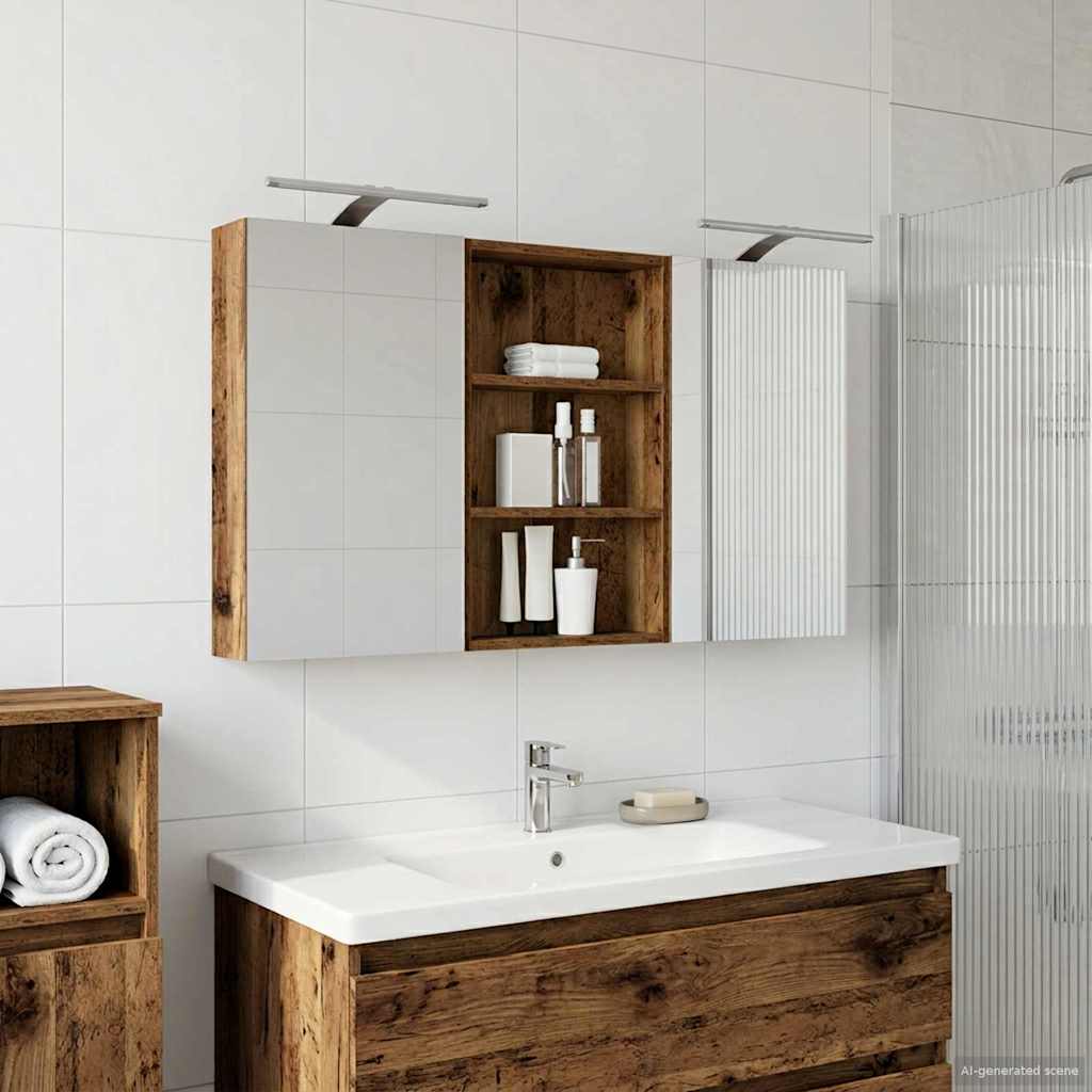 Σετ Ντουλαπιών Μπάνιου με ράφι 3 pcs 120 x 10,5 x 60,5 εκ - Pakobazaar